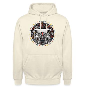 Drum Schlagzeug - Unisex Hoodie - Vanille-Milchshake - Vorne - Alina (178cm) & Michal (187cm)