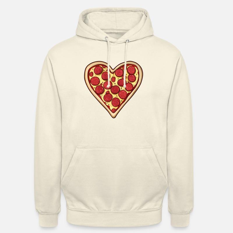 Pizza Heart Valentine's Day Gift - Unisex Hoodie - vanilla