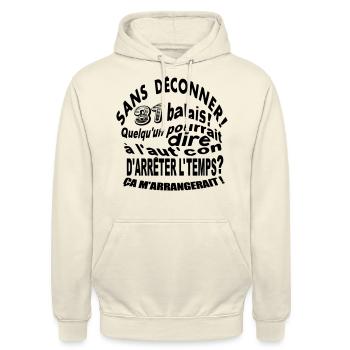 31 ans / anniversaire 31 ans / cadeau - Sweat-shirt à capuche unisexe - vanille - Devant - Alina (178cm) & Michal (187cm)
