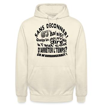 67 ans / anniversaire 67 ans / vintage - Sweat-shirt à capuche unisexe - vanille - Devant - Alina (178cm) & Michal (187cm)
