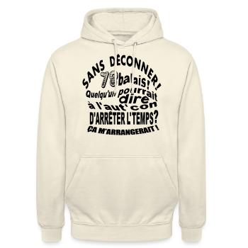 78 ans / anniversaire 78 ans / vintage - Sweat-shirt à capuche unisexe - vanille - Devant - Alina (178cm) & Michal (187cm)