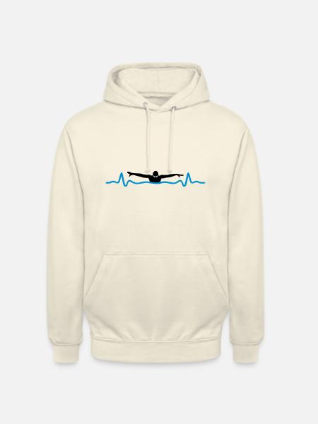 Swimming and heartbeat - Unisex Hoodie - vanilla