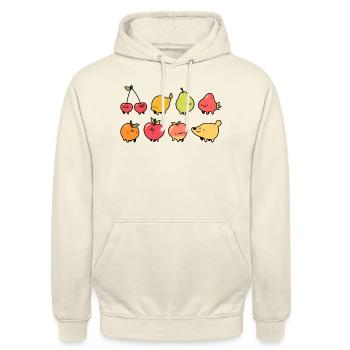 Animaux fruitiers - Sweat-shirt à capuche unisexe - vanille - Devant - Alina (178cm) & Michal (187cm)