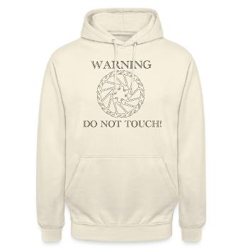 Ne touchez pas! - Sweat-shirt à capuche unisexe - vanille - Devant - Alina (178cm) & Michal (187cm)