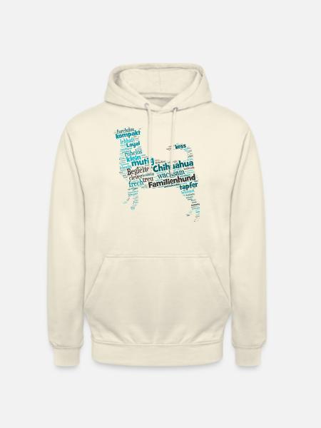 Chihuahua character term Wordcloud - Unisex Hoodie - vanilla