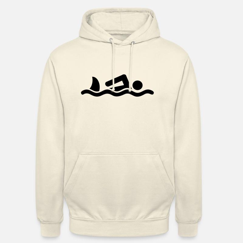 Nageur avec un requin - Sweat-shirt à capuche unisexe - vanille
