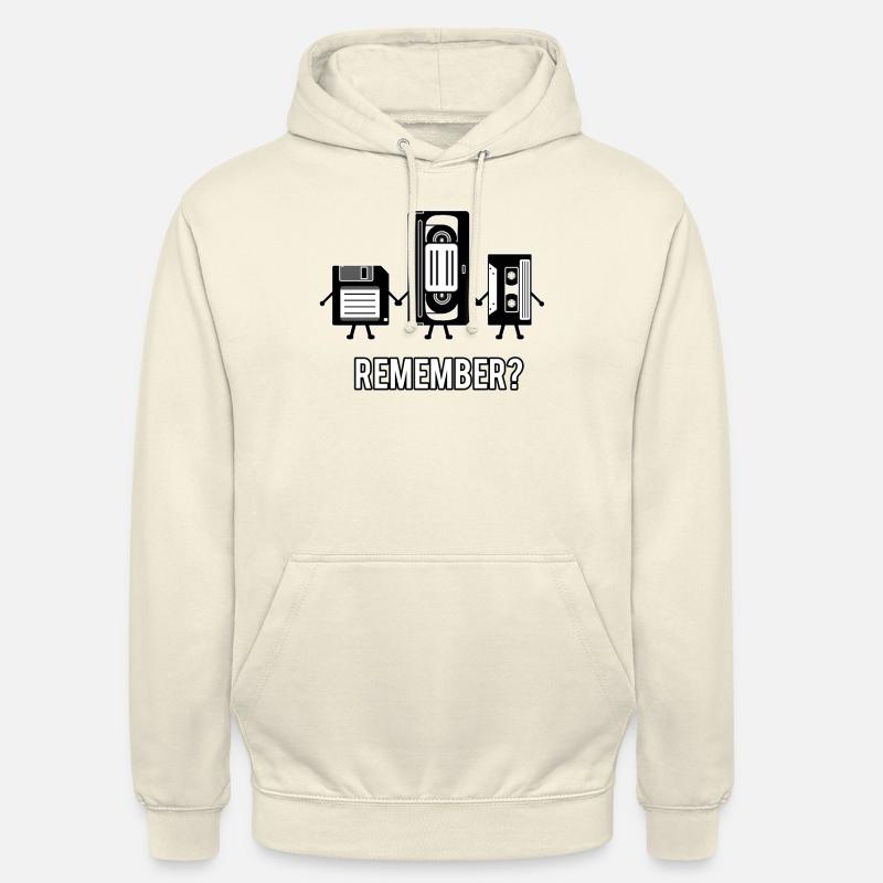 Remember Floppy Diskette VHS Kasette 80s 90s - Unisex Hoodie - Vanille-Milchshake