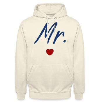 Herr - Unisex Hoodie - Vanille-Milchshake - Vorne - Alina (178cm) & Michal (187cm)