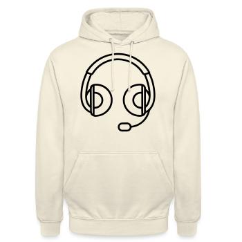 Gaming-Headset - Unisex Hoodie - Vanille-Milchshake - Vorne - Alina (178cm) & Michal (187cm)