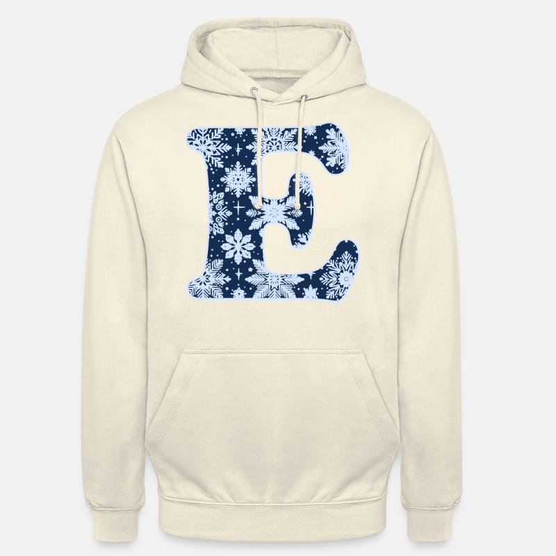 Buchstabe E Schneeflocken - Unisex Hoodie - Vanille-Milchshake