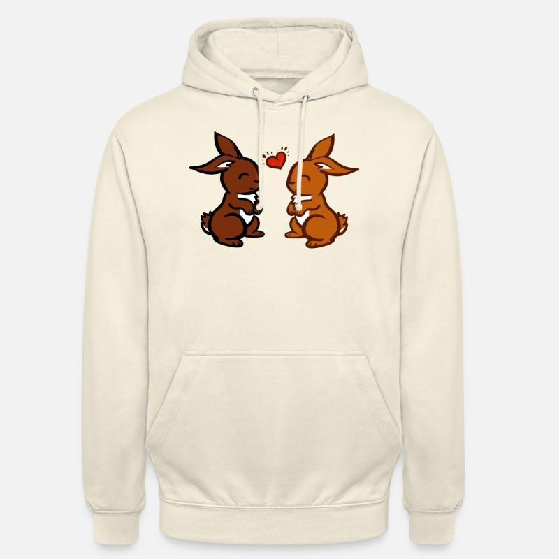 Lapins mignons / lapins mignons - Sweat-shirt à capuche unisexe - vanille