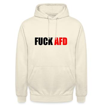 Fuck afd - Unisex Hoodie - vanilla - Front - Alina (178cm) & Michal (187cm)