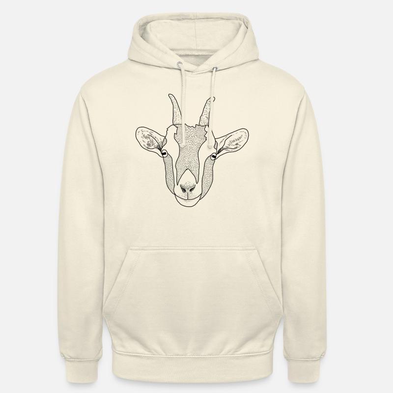 Chèvre / tête de chèvre - Sweat-shirt à capuche unisexe - vanille