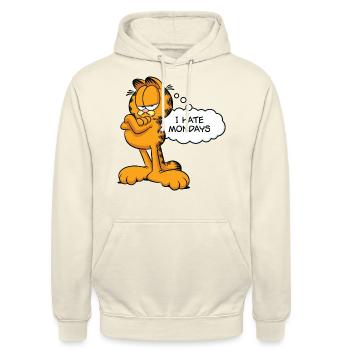 Garfield Ich Hasse Montage - Unisex Hoodie - Vanille-Milchshake - Vorne - Alina (178cm) & Michal (187cm)