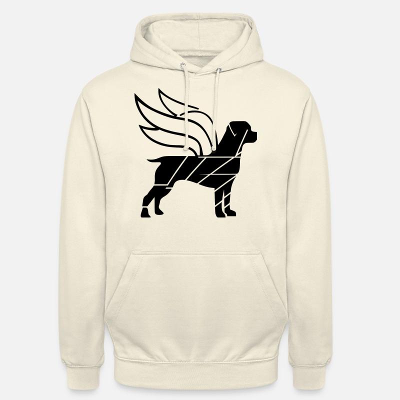 Rottweiler Ange avec Ailes Silhouette - Sweat-shirt à capuche unisexe - vanille