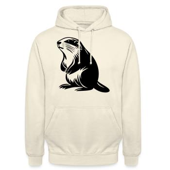 Murmeltier - Unisex Hoodie - Vanille-Milchshake - Vorne - Alina (178cm) & Michal (187cm)