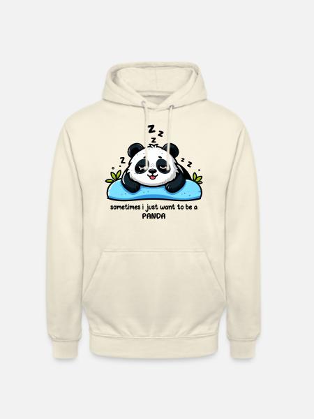 Sleeping Tired Panda Funny Animals - Unisex Hoodie - vanilla