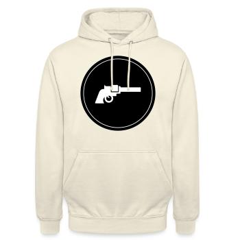 waffe symbol pistole - Unisex Hoodie - Vanille-Milchshake - Vorne - Alina (178cm) & Michal (187cm)