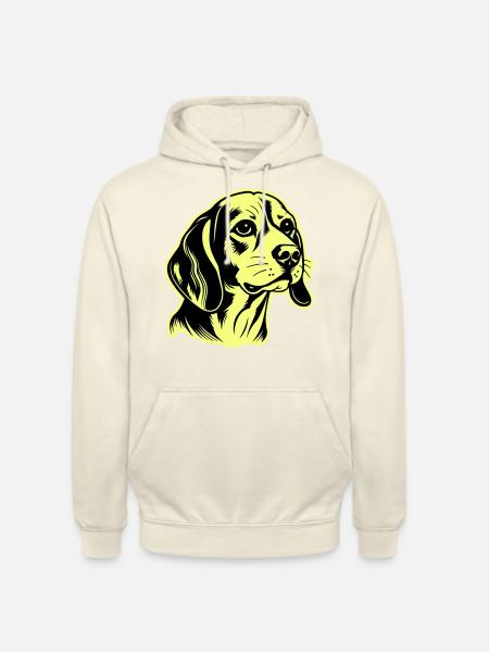 Beagle Dog Head - Unisex Hoodie - vanilla