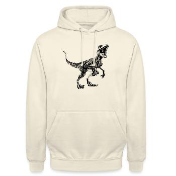 Velociraptor - Unisex Hoodie - Vanille-Milchshake - Vorne - Alina (178cm) & Michal (187cm)