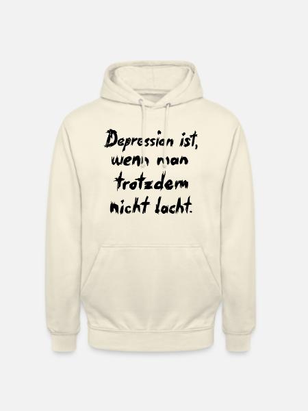 Depression ist,... schwarze Schrift - Unisex Hoodie - Vanille-Milchshake