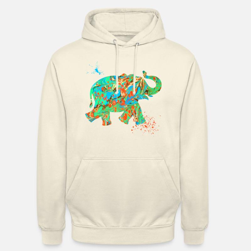 éléphant e 4 - Sweat-shirt à capuche unisexe - vanille