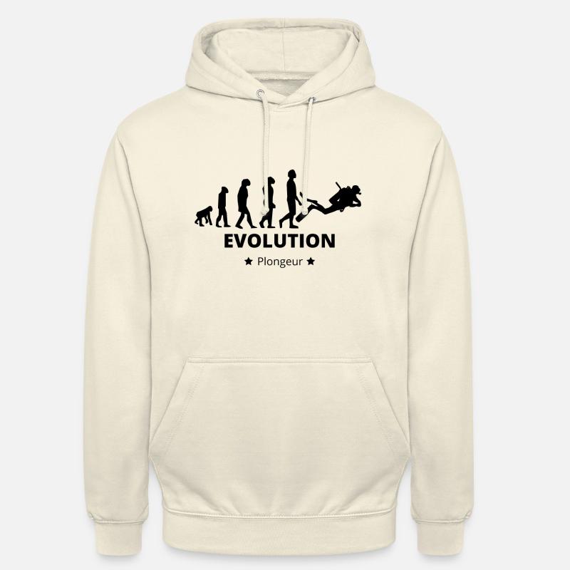 Evolution - Plongeur - Sweat-shirt à capuche unisexe - vanille