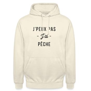 jpeux pas j ai pêche - Sweat-shirt à capuche unisexe - vanille - Devant - Alina (178cm) & Michal (187cm)
