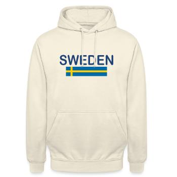 Drapeau de la Suède - Sweat-shirt à capuche unisexe - vanille - Devant - Alina (178cm) & Michal (187cm)
