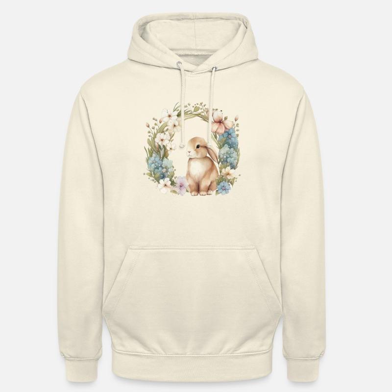 Couronne de fleurs de lapin - Sweat-shirt à capuche unisexe - vanille