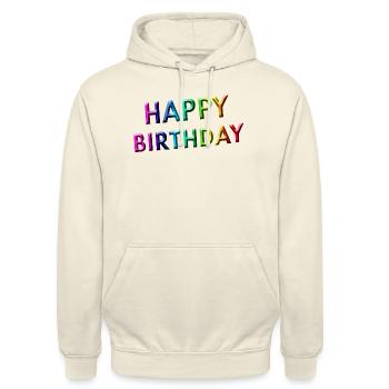Happy Birthday - Unisex Hoodie - Vanille-Milchshake - Vorne - Alina (178cm) & Michal (187cm)
