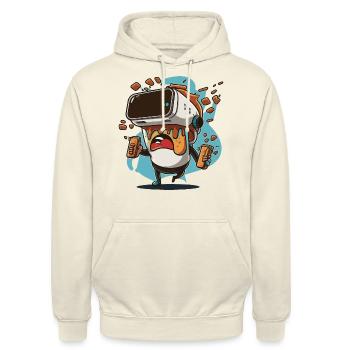 Future City VR - Unisex Hoodie - Vanille-Milchshake - Vorne - Alina (178cm) & Michal (187cm)