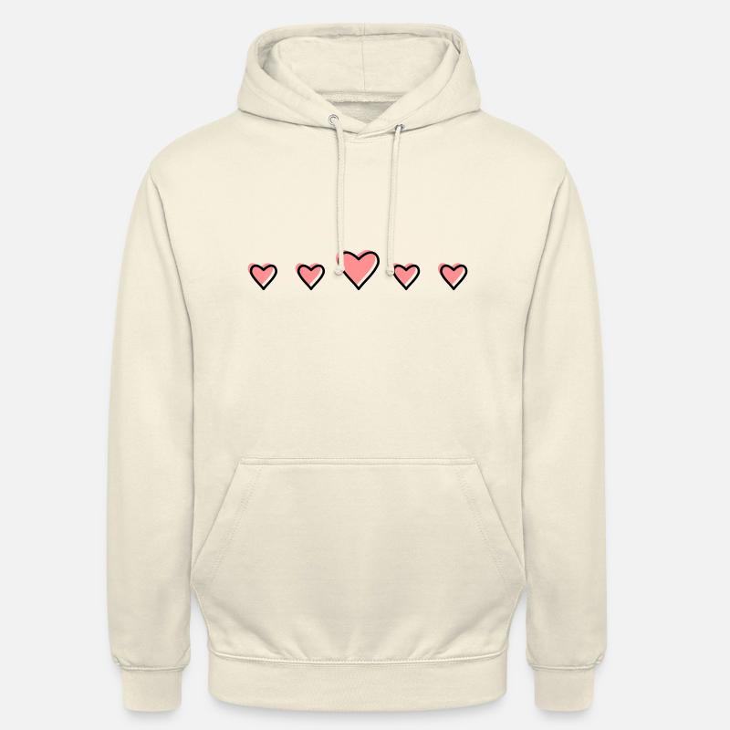 Herzchen in einer Reihe - Unisex Hoodie - Vanille-Milchshake