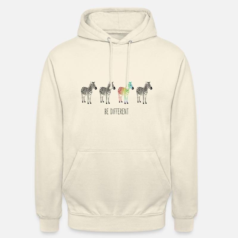 Zebra Regenbogen be different - Unisex Hoodie - Vanille-Milchshake