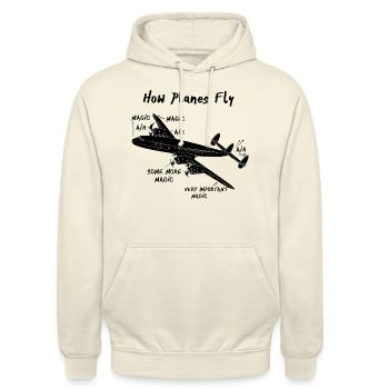 Comment les avions volent - Sweat-shirt à capuche unisexe - vanille - Devant - Alina (178cm) & Michal (187cm)