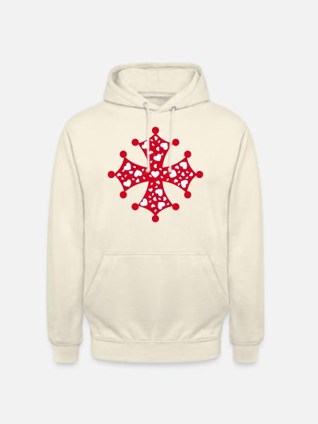 Occitan Heart Cross - Unisex Hoodie - vanilla
