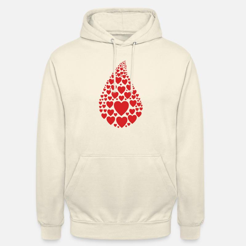 Drop Heart - Felpa con cappuccio unisex - milkshake