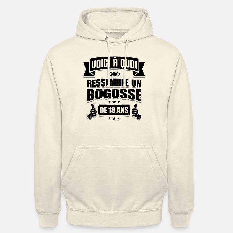 BOGOSSE DE 18 ANS - Sweat-shirt à capuche unisexe - vanille