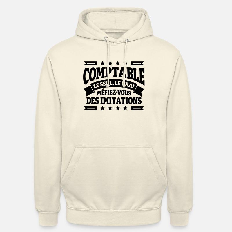 COMPTABLE LE SEUL LE VRAI - Sweat-shirt à capuche unisexe - vanille