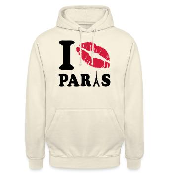 i love paris - Unisex Hoodie - vanilla - Front - Alina (178cm) & Michal (187cm)