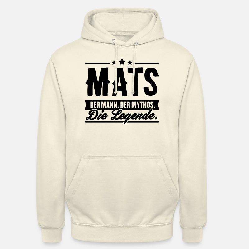 Man Myth Legend Mats - Sweat-shirt à capuche unisexe - vanille