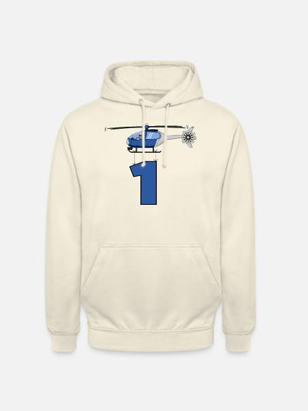 Helicopter 1st birthday - Unisex Hoodie - vanilla
