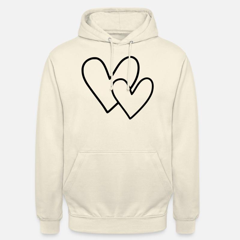 2 Coeurs - Sweat-shirt à capuche unisexe - vanille