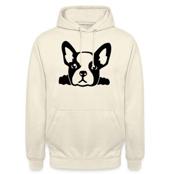 Bulldogge - Unisex Hoodie - Vanille-Milchshake - Vorne - Alina (178cm) & Michal (187cm)