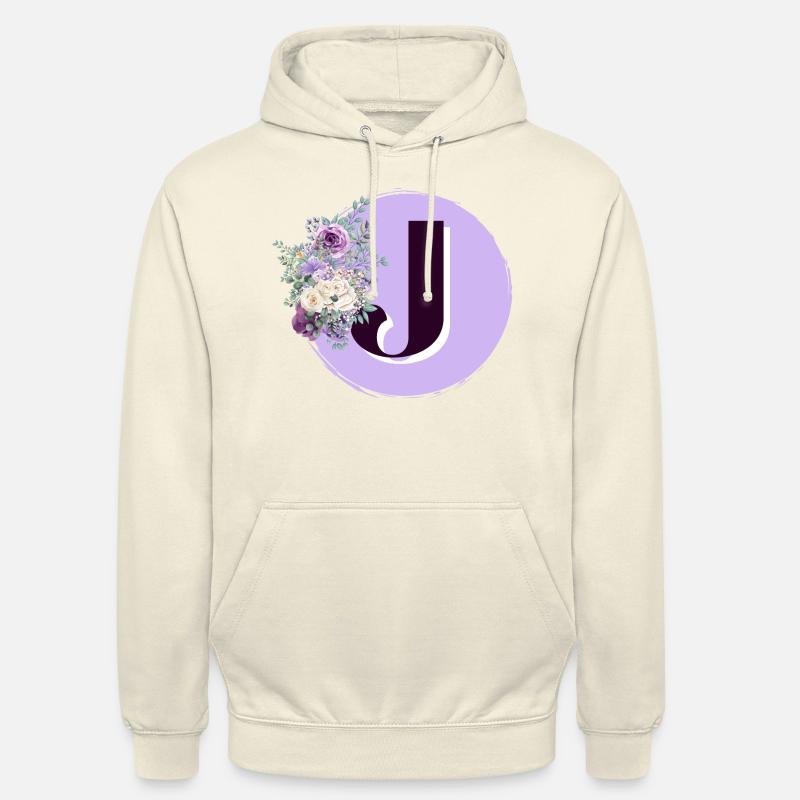 lettre J Couronne de fleurs - Sweat-shirt à capuche unisexe - vanille