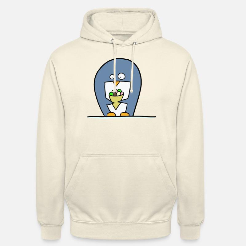 Pinguin mit Eiscreme - Unisex Hoodie - Vanille-Milchshake