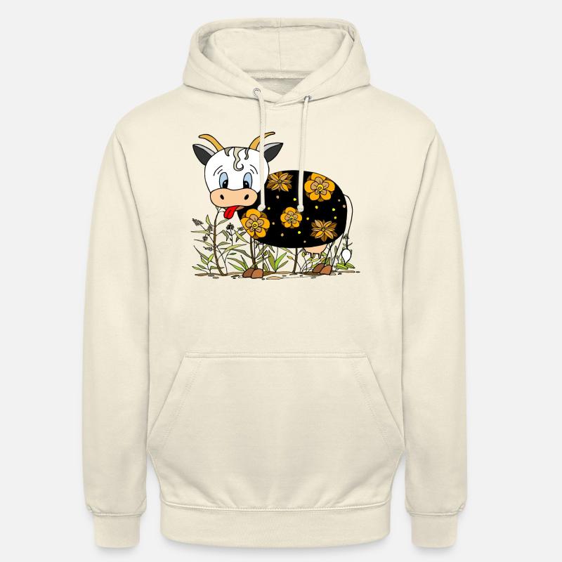 Vache - Sweat-shirt à capuche unisexe - vanille