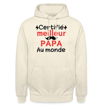 BESTER VATER DER WELT - Unisex Hoodie - Vanille-Milchshake - Vorne - Alina (178cm) & Michal (187cm)
