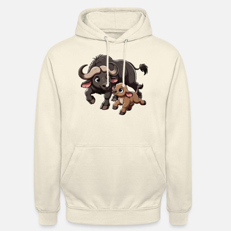 Kapbüffel Mutter und Kind - Unisex Hoodie - Vanille-Milchshake