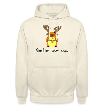Rentier war aus - Unisex Hoodie - Vanille-Milchshake - Vorne - Alina (178cm) & Michal (187cm)